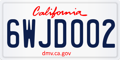 CA license plate 6WJD002
