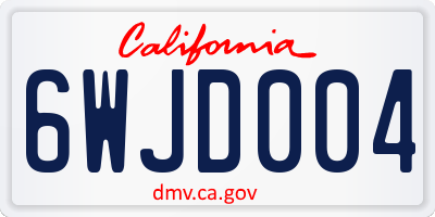 CA license plate 6WJD004