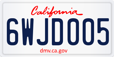 CA license plate 6WJD005