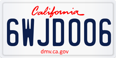 CA license plate 6WJD006