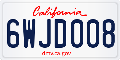 CA license plate 6WJD008