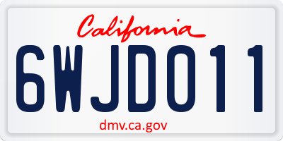 CA license plate 6WJD011