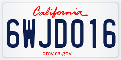 CA license plate 6WJD016