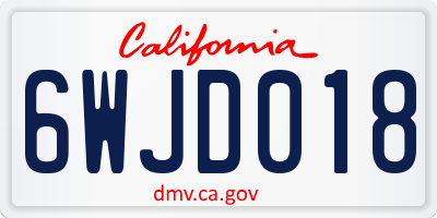 CA license plate 6WJD018