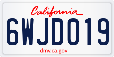 CA license plate 6WJD019