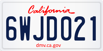CA license plate 6WJD021