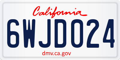 CA license plate 6WJD024