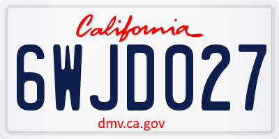 CA license plate 6WJD027