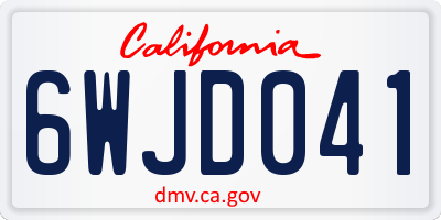CA license plate 6WJD041