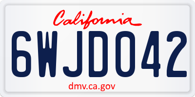 CA license plate 6WJD042