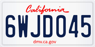 CA license plate 6WJD045