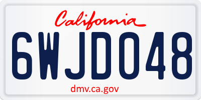 CA license plate 6WJD048