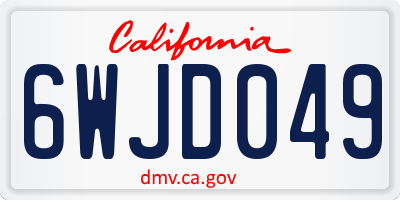 CA license plate 6WJD049