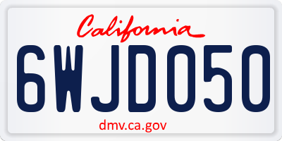 CA license plate 6WJD050