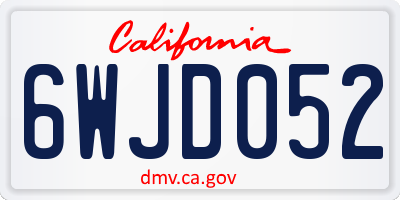 CA license plate 6WJD052