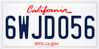 CA license plate 6WJD056