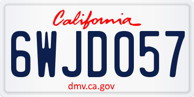 CA license plate 6WJD057
