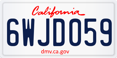 CA license plate 6WJD059