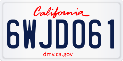 CA license plate 6WJD061