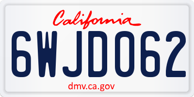 CA license plate 6WJD062