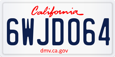 CA license plate 6WJD064