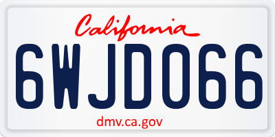 CA license plate 6WJD066