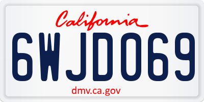 CA license plate 6WJD069