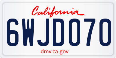 CA license plate 6WJD070