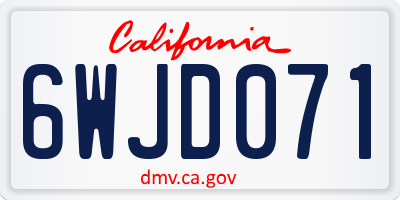 CA license plate 6WJD071