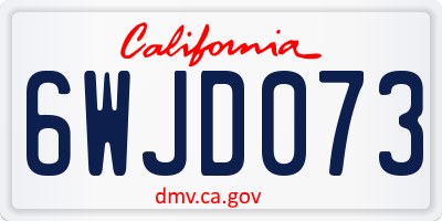 CA license plate 6WJD073