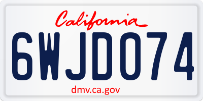 CA license plate 6WJD074