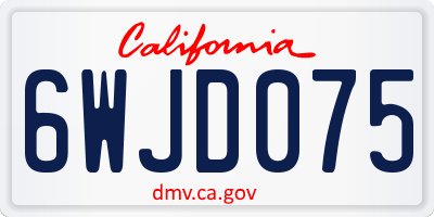 CA license plate 6WJD075
