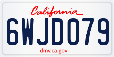 CA license plate 6WJD079