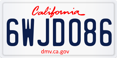 CA license plate 6WJD086