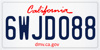 CA license plate 6WJD088