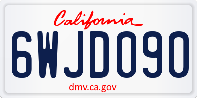 CA license plate 6WJD090