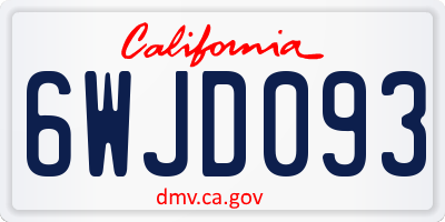 CA license plate 6WJD093
