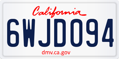 CA license plate 6WJD094