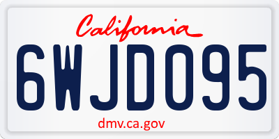 CA license plate 6WJD095