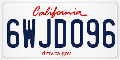 CA license plate 6WJD096