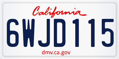 CA license plate 6WJD115