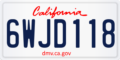 CA license plate 6WJD118