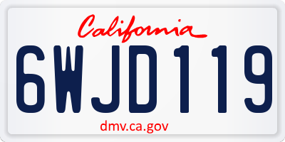 CA license plate 6WJD119