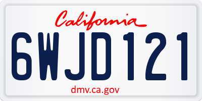 CA license plate 6WJD121