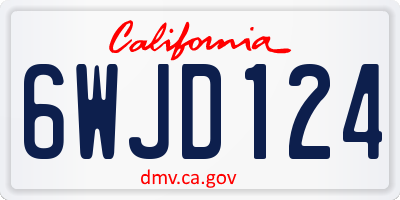 CA license plate 6WJD124