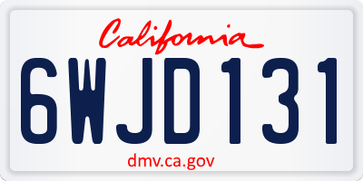 CA license plate 6WJD131