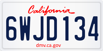 CA license plate 6WJD134