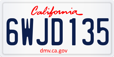 CA license plate 6WJD135