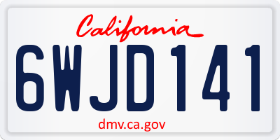 CA license plate 6WJD141