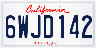 CA license plate 6WJD142